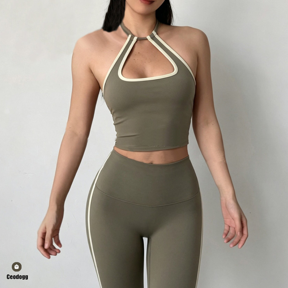 Bralette Triangle Set - Top halter deportivo para mujer, sujetador