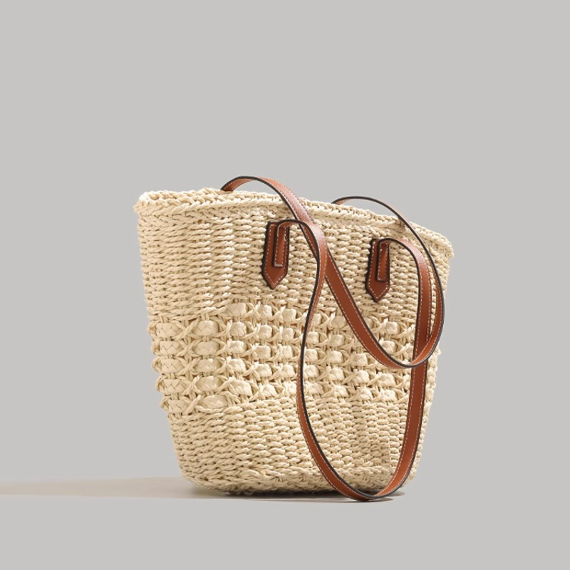 Tote Bag Beach - Bolsa de paja plegable extragrande para