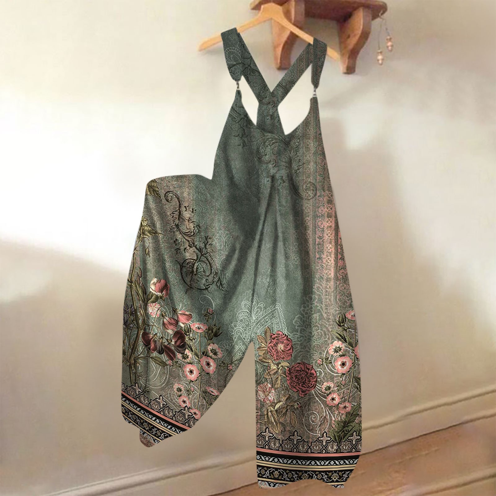 Romper Floral Print - Mono con estampado Floral Tribal para