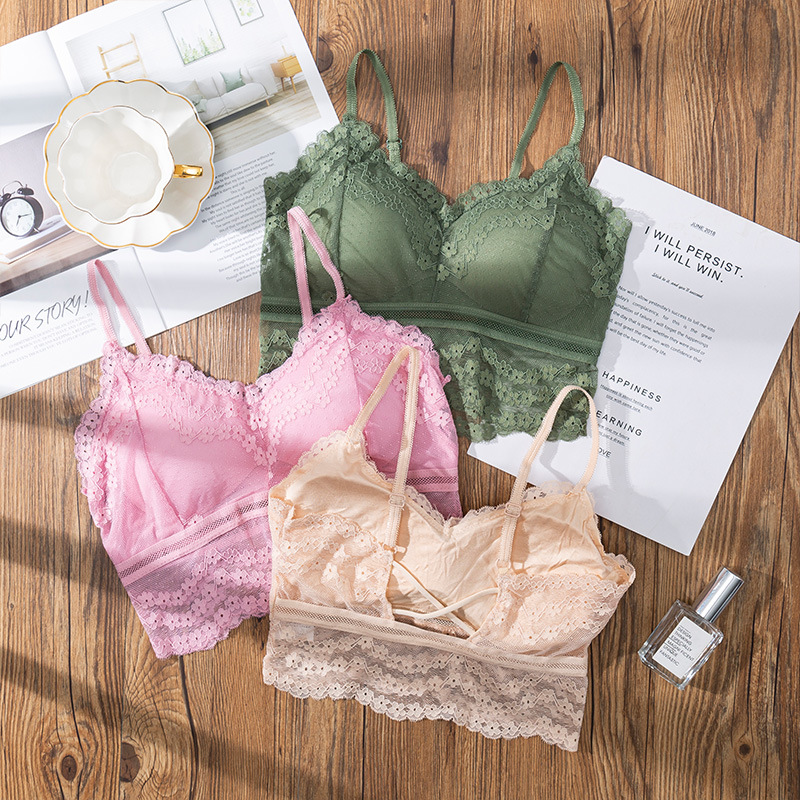 Bralette Triangle Set - Lencería de encaje Sexy 3D para