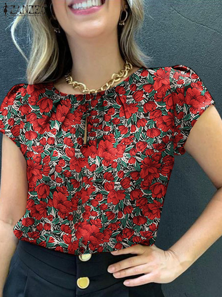 Romper Floral Print - ZANZEA-Blusa Bohemia con estampado Floral para