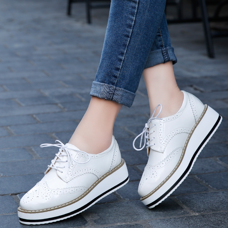 Wedge Espadrille Women - Mocasines de cuero con tacón grueso