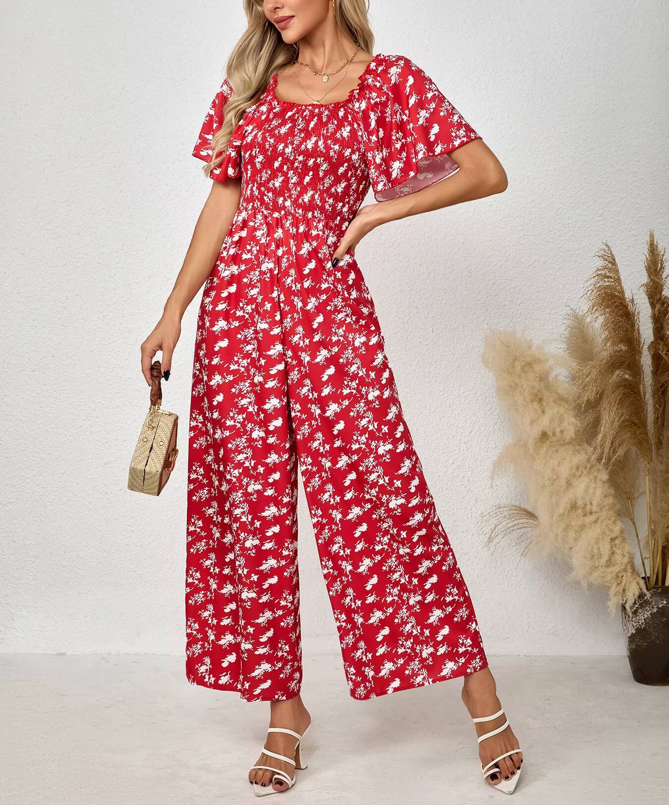 Mono rojo para mujer con estam - Romper Floral Print reseña y precio