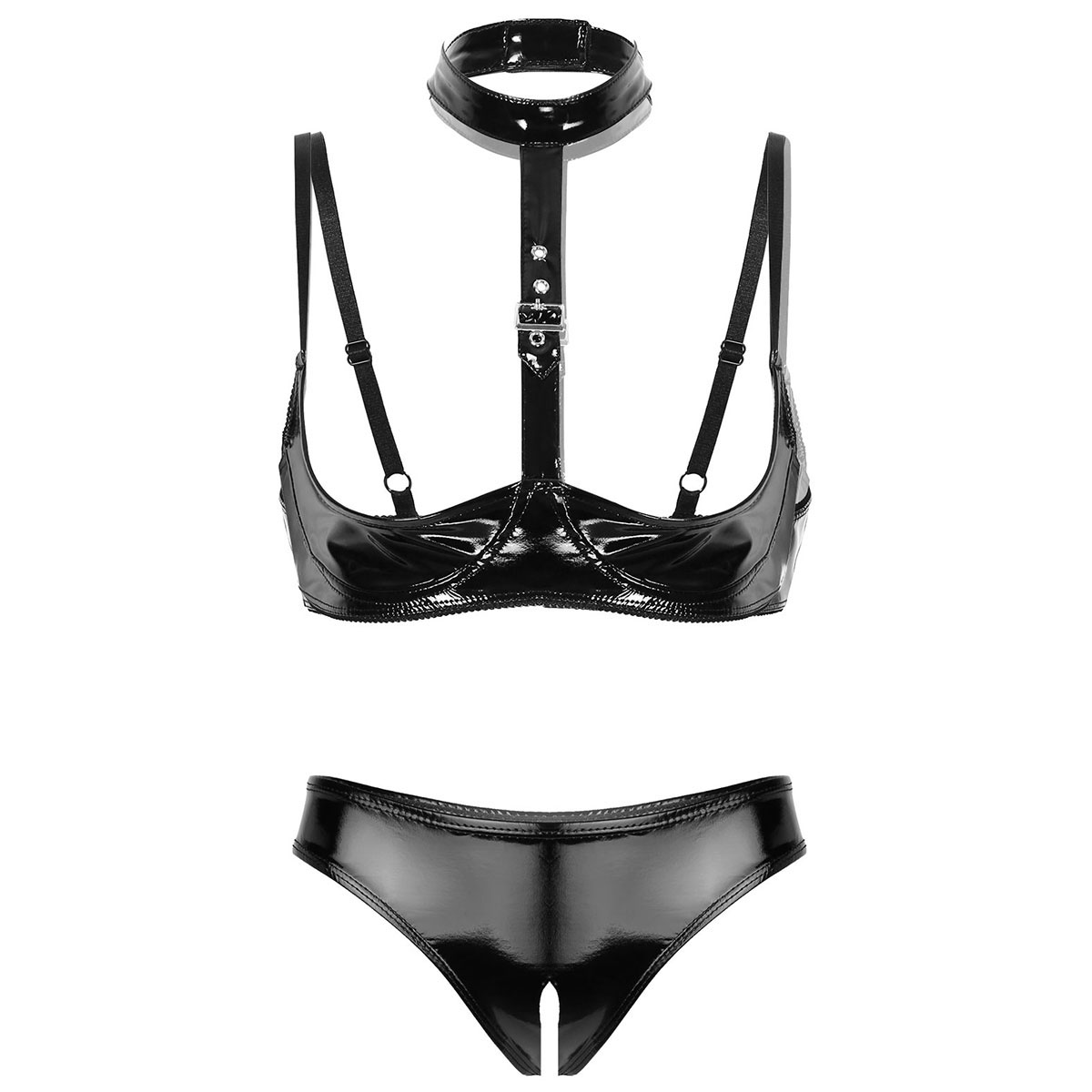 Conjunto de lencería de charol - Bralette Triangle Set reseña y precio