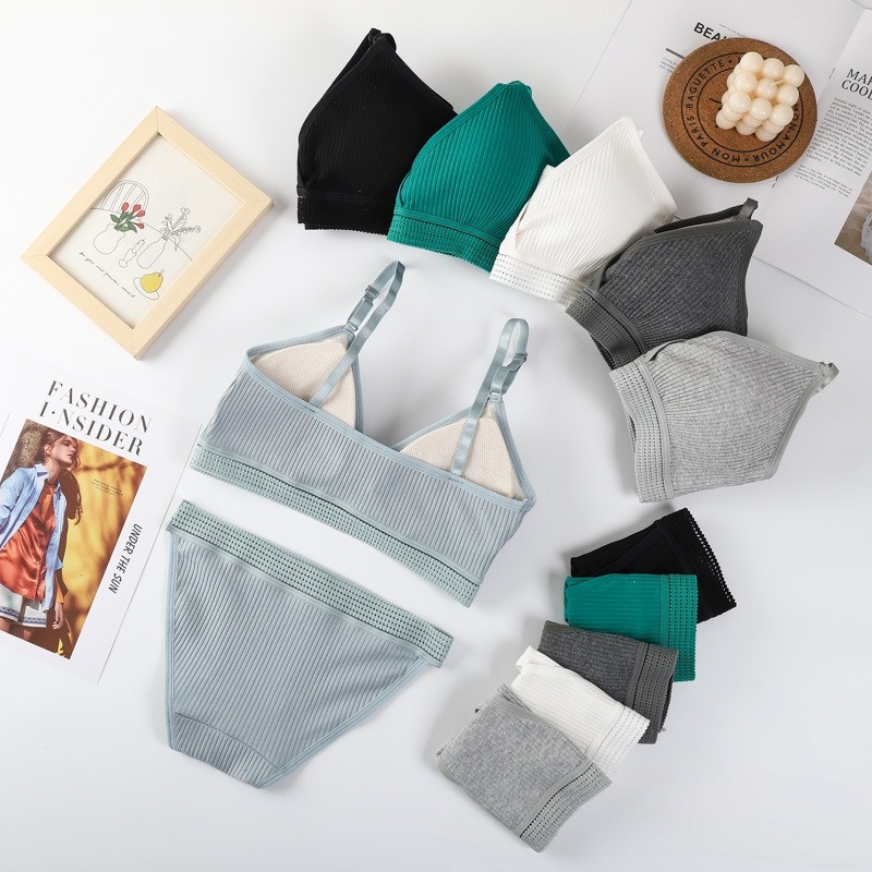 Conjunto de lencería con sujet - Bralette Triangle Set reseña y precio