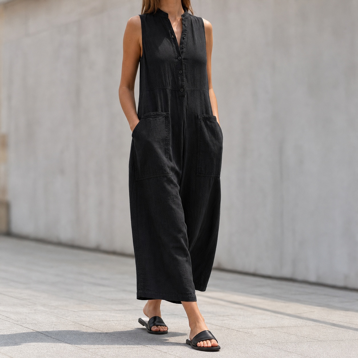 Mono de lino y algodón de colo - Jumpsuit Linen Relaxed reseña y precio