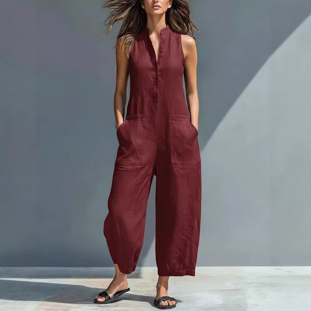 Mono de lino y algodón de colo - Jumpsuit Linen Relaxed reseña y precio