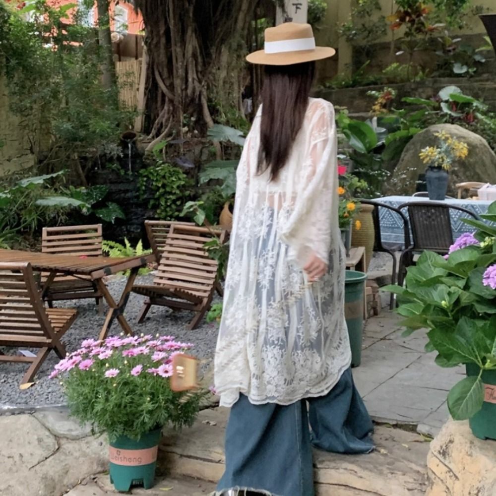 Blusa Ligera con Cordones y Bo - Kimono Sheer Floral reseña y precio