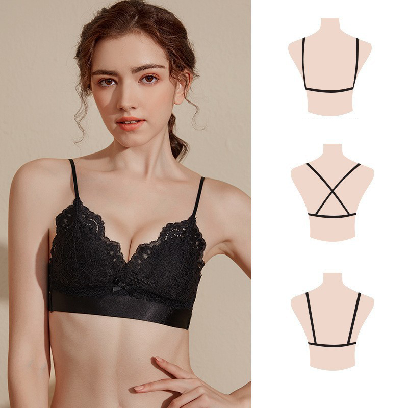 Bralette de lencería francesa, - Bralette Triangle Set reseña y precio