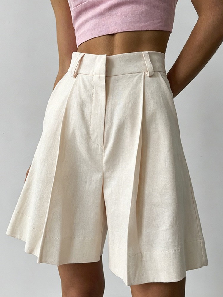 Pantalones Cortos Casuales de  - Linen Pant Wide reseña y precio