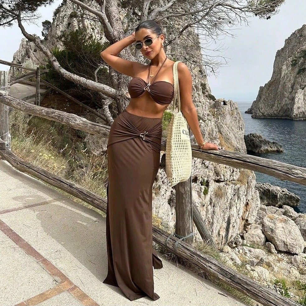 Traje de baño de dos piezas pa - Swimsuit Bikini Ruched reseña y precio